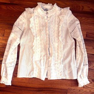 Zara white ruffle top